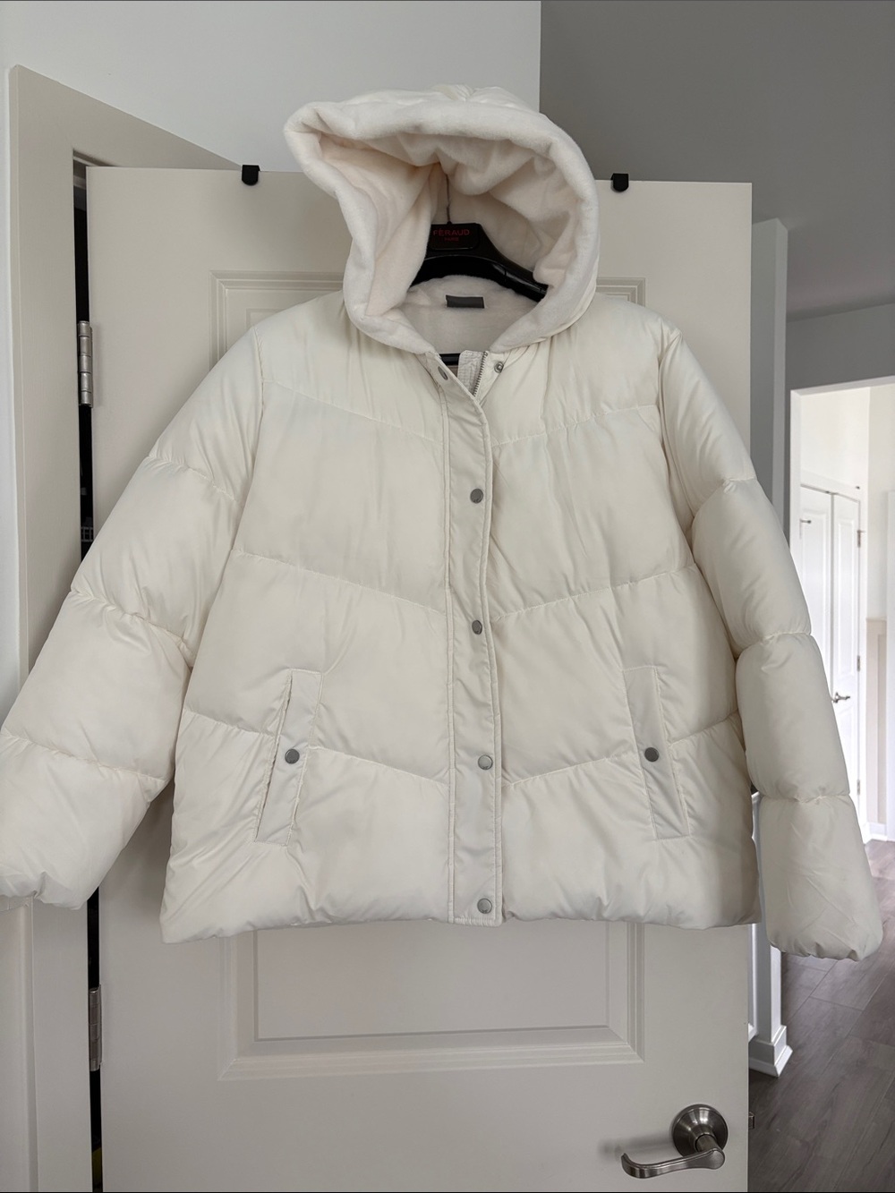 32 Degrees Cream Hooded Puffer Coat